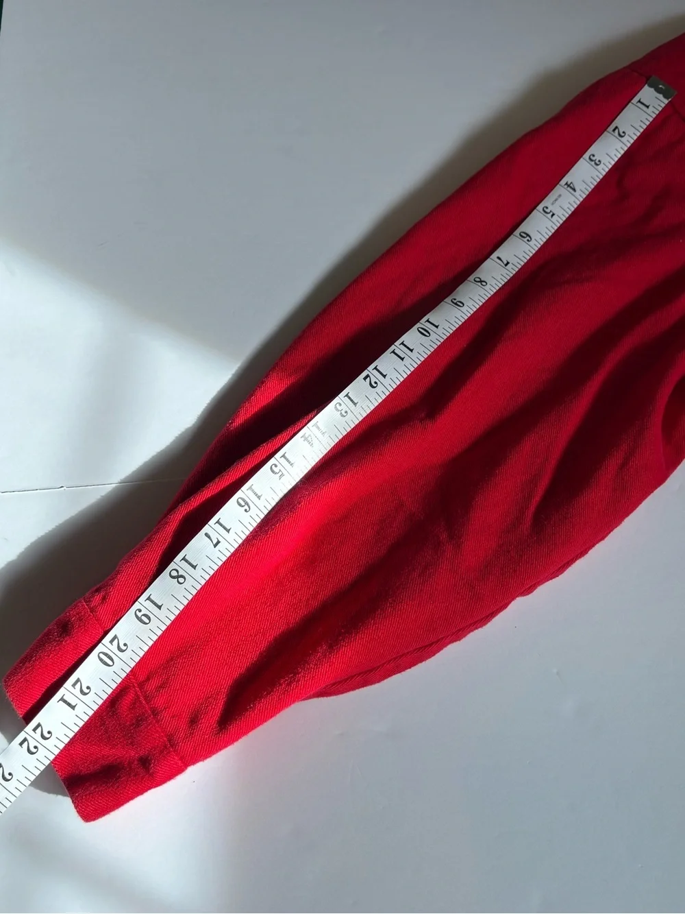 Vintage 90s Red Cropped Denim Jacket Boxy Retro Streetwear 2750, Sz 9/Medium. - Picture 8 of 16